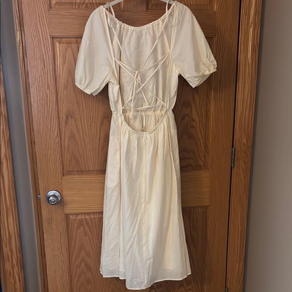 Pamela Love Rent the Runway Cotton Elegant Cream Midi Dress medium - Picture 8 of 9